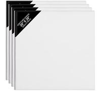 Belle Vous Pack de 4 Lienzos para Pintar 50 x 50 cm - Set Paneles de Lienzo Pre Estirado - Aptos para Pintura Acrílica y al Óleo - Lienzo en Blanco Cuadrado para Bocetos y Dibujos