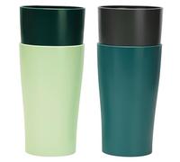 Belle Vous Pack de 4 Vasos Plastico Duro Reutilizable de 400 ml - Vasos Resistentes Sin BPA - Vasos de Camping, Viajes, Pícnic - Agua y Bebidas Frías y Calientes - Para Microondas y Lavavajillas
