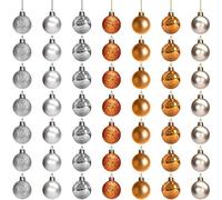 BELLE VOUS Pack de 49 Bola Navidad Adornos Navidad 3 cm Bolas Pequeñas Variadas de Plástico con Cordel - Decorar Árbol de Navidad Adornos Navideños Colgantes para Fiestas de Navidad