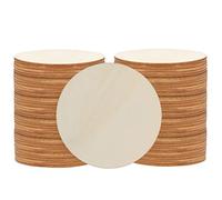 Belle Vous Pack de 50 Discos de Madera Sin Acabado - 7,6 cm y 3 mm de Grosor - Madera Rodajas Natural en Blanco Circulo Madera para Manualidades, Posavasos, Decoraciones y Adornos del Hogar
