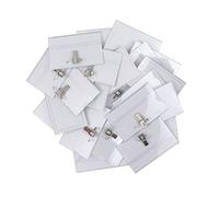 Belle Vous Pack de 50 Funda Tarjeta Identificación Horizontal Porta Nombres Clip 90 x 56 mm- Porta Placas Identificativas PVC Transparente Resistente al Agua - Escuela, Empresa, Conferencia, Visitante