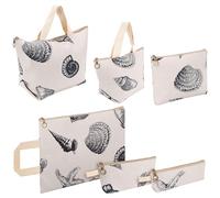 BELLE VOUS (Pack de 6 Bolsas de Tela de Algodón con Cremallera y Diseño - Bolsas Multiusos para Organizar Cosméticos, Papelería - Estuche para Lápices, Neceser Pequeño, Maquillaje y Más
