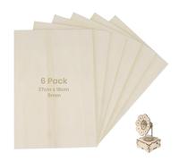 Belle Vous Pack de 6 Placas Tablero Madera Contrachapado 5 mm 27 x 18 cm Maderas para Bricolaje sin Acabado Proyectos Placas y Carteles - Para Corte Laser, Pintar, Calado, Grabado y Pirograbado