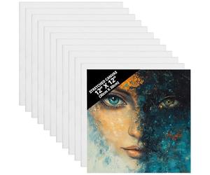 Belle Vous Pack de 7 Lienzos para Pintar en Blanco 30 x 30 cm - Set Panel de Lienzo Grande Cuadrado Preestirado - Aptos para Pintura Acrílica y al Óleo - Lienzo Blanco para Bocetos y Dibujos