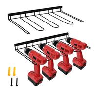 BELLE VOUS Pack Organizador de Herramientas - 2x Estanteria Metalica para Taladros - Soporte de Pared para Almacenaje en Garaje Armario o Taller Mecanico - para Panel Perforado