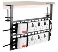 Belle Vous Panel Sujeta Cables de Escritorio - Organizador Portacables Negro - Soporte Bandeja Recoge Cables Bajo Mesa para Ordenar Regleta - Accesorios de Oficina