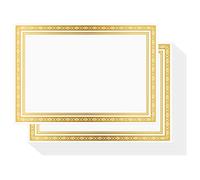 Belle Vous Papel Diploma/Certificado en Blanco (Pack de 50) Papel Certificados A4 con Borde de Papel de Aluminio Dorado - Papel Compatible Impresora para Empleados, Graduación, Escuela y Más