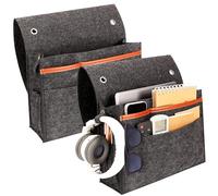 BELLE VOUS Paquete de 2 bolsillos organizadores colgantes para mesita de noche, organizador de fieltro para cama con 4 bolsillos para barandillas de cama del hogar, literas/camas de hospital, sofá o