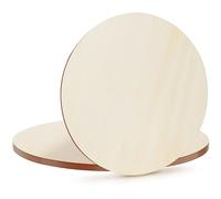 Belle Vous Paquete de 6 círculos redondos de madera sin acabar, 45 cm con 2,4 mm de grosor, discos de madera natural en blanco para manualidades, posavasos, decoración del hogar y adornos