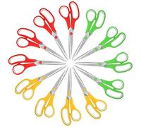 Belle Vous Par de tijeras (juego de 12) - 21 cm - Tijeras de acero inoxidable con cuchillas afiladas - Asas flexibles y cómodas, para la oficina y el hogar - Tijeras de cocina versátiles