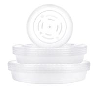 BELLE VOUS Plato Maceta Redondo de Platico (Pack de 18) Bandeja Plastico Transparente Reusable Uso en Interiores y Exteriores - para Flores, Jardines, Plantas y Orquídeas - Tamaños Variados