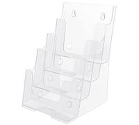 Belle Vous Porta Folletos Pared/Sobremesa A5 Multi Nivel de Acrílico Transparente - 4 x Expositor Portafolletos Pared - Dispensador Folletos Tres Pliegues, Volante, Menú, Panfletos