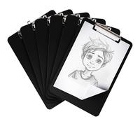 Belle Vous Portapapeles con Pinza A4 Plástico Negro (Pack de 6) 22,5 x 31,5 cm - Carpeta Pinza A4 Resistente y Duradera - Soporte Documentos, Cartas y Notas - Uso Hogar y Oficina