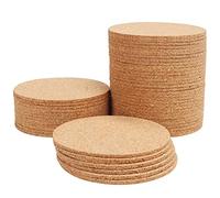 Belle Vous Posavasos Corcho Redondos (Pack de 50) Posa Vasos 10 cm de Diámetro 2 mm de Grosor - Posavasos Accesorios de Cocina Lisos Reutilizables y Absorbentes - Hogar, Oficina, Bar, Restaurant, Pub