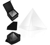 BELLE VOUS Prisma de Cristal K9 Pirámide 8 x 8 x 9,7 cm - Refractor Prisma para Fotos - Bolsa de Terciopelo, Paño de Microfibra y Caja de Regalo - Lente Transparente Arcoíris Física Espectro de Luz
