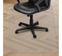 BELLE VOUS Protector Suelo Silla Ruedas Transparente Resistente - 91,5 x 123 cm - Alfombra Silla Ruedas Antideslizante Alfombra y Suelo - Protector de Suelo para Silla de Oficina