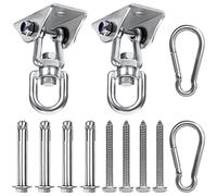 Belle Vous Resistentes Anclajes para Columpios (Pack de 2) Anclaje Pared Acero Inoxidable Gancho con Giro de 360 Grados con Tornillos - Capacidad de Carga de 400 kg para Silla Hamaca, Bolsa de Hamaca