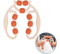 BELLE VOUS Rodillo Masajeador de Piernas - Accesorio de Masaje Muscular Manual de Tejido Profundo con 9 Ruedas Color Beige - Roller Rulo para Brazos Muslos Rodilla y Manos