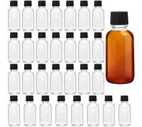 BELLE VOUS Set Botellas de Licor Miniatura (Pack de 30) Botella Reutilizable de Vidrio 30 ml - Frascos Vacíos con Tapa Negra de Rosca - Mini Botellas Licor Fáciles de Llenar para Bodas y Fiestas