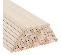 Belle Vous Set de 100 Palos de Madera para Manualidades Varas de Madera Redonda 30 cm de Largo - Varillas Sin Acabado - 7 mm de Grosor - Para Proyectos de Arte y Decoraciones