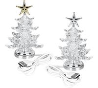 Belle Vous Set de Adornos Navideños con Luces LED - 2X Adorno Navideño en Forma de Árbol - Decoracion Navideña para Arbol de Navidad - Lámparas Originales para Decorar