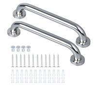 Belle Vous Set de Agarraderas de Baño - 2x Barra Asidero Agarrador de Pared para Ducha y WC de 33 cm - Barras de Seguridad de Acero Inoxidable para Personas Mayores y Minusvalidos