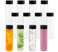 Belle Vous Set de Botellas de Plastico Transparente - 12x Botella Reutilizable de 500 ml con Tapa Antimanipulación - Recipientes Sensoriales para Bebidas Zumo Líquidos y Sólidos