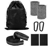 BELLE VOUS Set de Correa para Hamaca Colgante - 2X Correas Ajustables 2X Mosquetones 2X Protectores y 1x Bolsa para Colgar Hamacas o Columpio hasta 500 kg - Accesorios de Camping