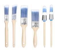 Belle Vous Set de Pinceles Planos 6 Piezas - Mango de Madera (25/35/50 mm) - Cerdas Sintéticas - para Pintura Acrílica, Óleo, Barnices, Madera y Paredes - Ideal para Bricolaje y Decoración