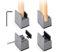 BELLE VOUS Set Elevador de Muebles Ajustable - 4X Tacos Elevadores Ajustables de 8,5 cm con Abrazaderas para Mesas - para Patas de Mueble Mesa Cama Sofa hasta 35 mm de Diámetro