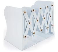 Belle Vous Sujeta Libros para Estanteria de Metal Blanco - Resistente Apoya Libros Extensible hasta 41 cm - Soporte Libros Antideslizante - para Libros, CD, Repisas, Oficina, Biblioteca, Hogar