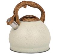 Belle Vous Tetera Beige 3L de Inducción con Silbato - Hervidor de Agua Silbante Vintage para Cocina de Gas o Induccion Vitroceramica Cocina o Camping - para Te Café e Infusiones