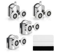 BELLE VOUSRueda Mampara Ducha - 4x Rodamientos Dobles para Mamparas de Ducha de 23 mm - Set de Recambio de Ruedas Mampara Corredera