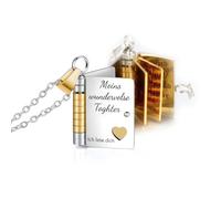 BelleFlair 1 pieza Mi maravillosa hija cadena, libro medallón para abrir, para mi hija, regalos de mamá padre, collar personalizado, joyas de acero inoxidable con grabado