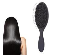 BelleFlair Cepillo para el Cabello Cerdas de Jabalí en Negro, Paddle Brush para Mujeres y Hombres, Cepillo Profesional de Cerdas de Jabalí para Extensiones, Desenredante para Cabello Grueso y Largo