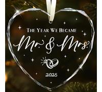 BelleFlair Kristallglas Ornament Regalos de Boda para Pareja, Decoración de Boda Mr y Mrs, Regalo recién Casados, Regalo de Boda, Regalo de Compromiso, Regalos para Boda