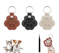 BelleFlair Recuerdo de Gato o Perro fallecido 3 Piezas Llavero, Dulce Pata de Cuero como Memoria para Pelo de Gato, un Regalo Amoroso y un Recuerdo para tu Bolso.