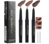 BelleFlair Set de 3 Sombras de Ojos Profundo Marrón, Resistente al Agua, Sombra Ojos y Delineador en Crema, Con Destellos Oro y Tonos Marrones, Larga Duración (Estilo B)