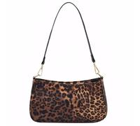 BelleFlair Umhängetasche Damen im Leopardenmuster, Kleine Handtasche mit Leo Muster, Klassische Schultertasche als Everyday Bag, Retro Clutch Tasche für Abend und Alltag, Damen Handtaschen