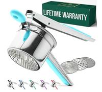 Bellemain Prensador de patatas de 15 onzas con 3 discos intercambiables para puré de patatas, acero inoxidable, triturador de batatas, herramienta de cocina, prensa para hacer Spaetzle, lote Khuon