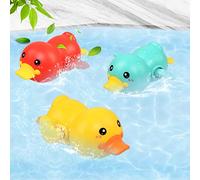 BelleStyle Juguetes Bañera, Juguete de baño para Bebés 0 1 2 3 Año, Juegos de Agua Baño, Bañera Flotante Juguetes para Bebe, Juguetes Ducha para Bebés, Relojería Juguetes de Patos para Niños Set de 3