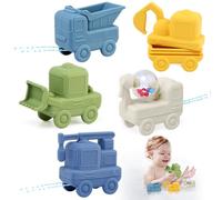 BelleStyle Juguetes Baño Bebe, Coche de Juguetes Bañera de Silicona Sin Moho para Niños Niñas 1 2 3 4 Años, Juegos de Agua para Bañera Piscina Playa para Niños Pequeños, Regalo Bebe 1 Año