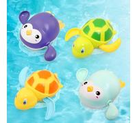 BelleStyle Juguetes Baño Bebe, Juguetes Bañera para Niños Niñas, Tortuga y Pingüino Animales Fotantes Juguetes de Agua Piscina Baño Juego de Ducha Regalo para Niños Pequeños 1 2 3 4 Años