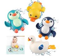 BelleStyle Juguetes Baño, Juguetes Bañera para Bebés Niños Niñas de 1 2 3 4 Año, Flotantes Juguetes de Agua Juego de Ducha para Bañera Piscina Playa para Niños Pequeños - Pinguinos, Cisne, Pato