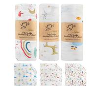 BelleStyle Muselina Bebé, Mantas Bebé, Bambú Algodón 120x120 cm Grande Mantas Swaddle de Muselina para Bebes Recién Nacidos, Envoltura Mantas, Suave & Respirable - Paquete de 3