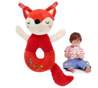 BelleStyle Sonajero Peluche para Bebés, Juguetes Bebes 0 3 6 12 Meses, Juguetes Montessori Bebe 0-6 Meses, Juguetes de Animales Suaves para Bebé Regalo Recién Nacido Niño Niña - Zorro de Dos Cara