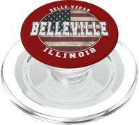Belleville Illinois, Bandera Americana Vintage PopSockets PopGrip para MagSafe