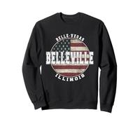 Belleville Illinois, Bandera Americana Vintage Sudadera