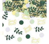 BelleVive 100 unidades Team Bride JGA Confeti, decoración de boda para mujer, decoración de mesa grande, Bride to Be Glitzer, accesorios para despedida de soltero, color dorado y verde