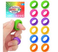 BelleVive 12 Piezas de Anillos sensoriales de Silicona, Juguetes antiestrés para Autismo, Juguetes para el Aula